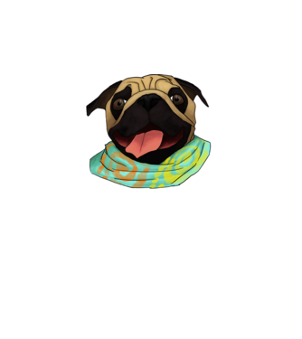 mopsz minta fehér pólón