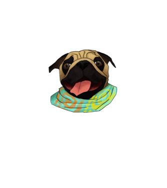 mopsz minta fehér pólón