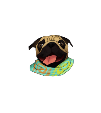 mopsz minta fehér pólón