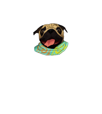 mopsz minta fehér pólón