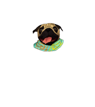 mopsz minta fehér pólón