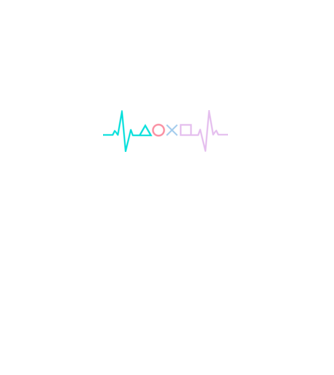 Playstation Symbols EKG minta fekete pólón