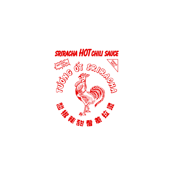 Sriracha Sauce v4 minta fekete pólón