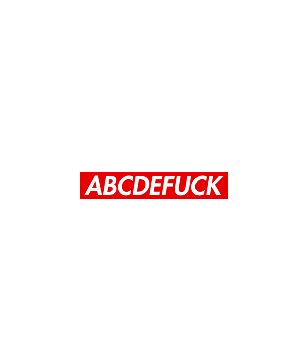 ABCDEFUCK minta fehér pólón