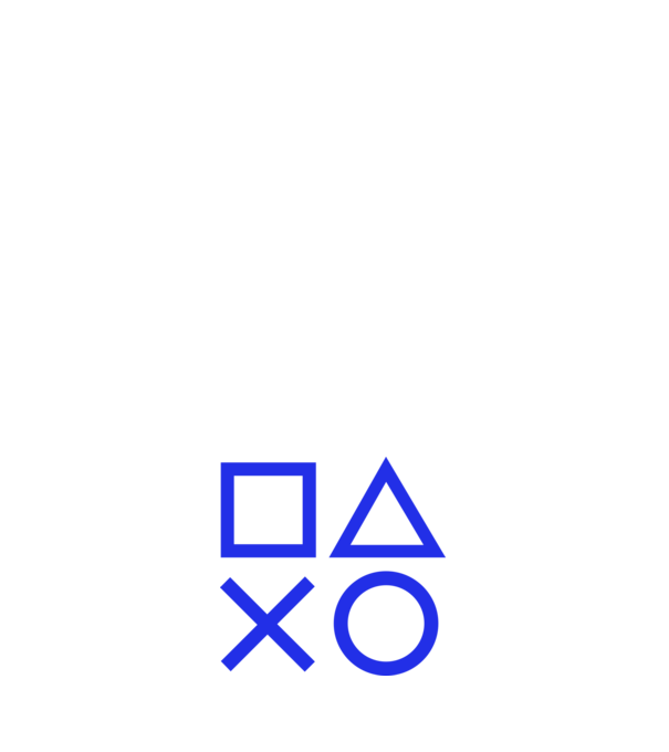 Playstation Symbols minta fehér pólón