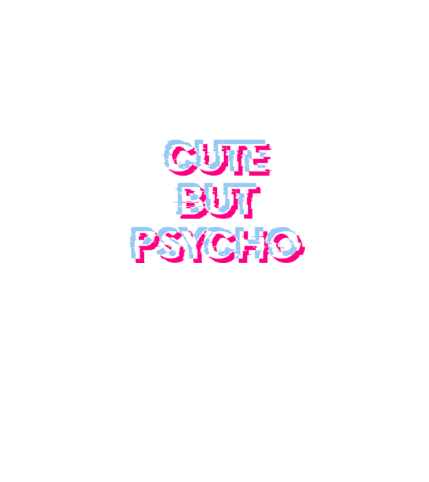 Cute but Psycho - Glich minta farmerkék pólón