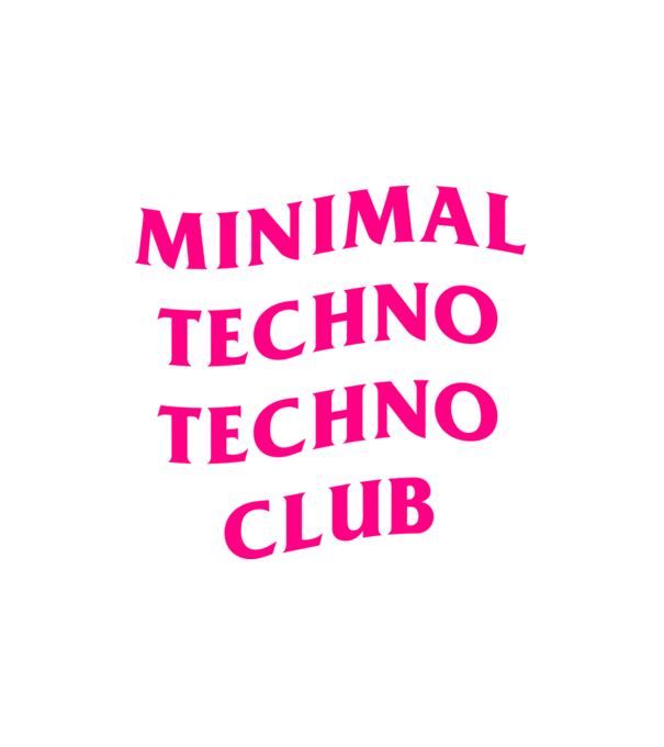 Minimal Techno Techno Club minta fehér pólón