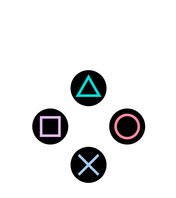 Playstation P minta királykék pólón