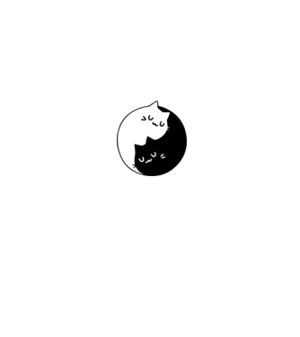 CAT- MACSKA - CICA - Jin-jang minta szürke pólón