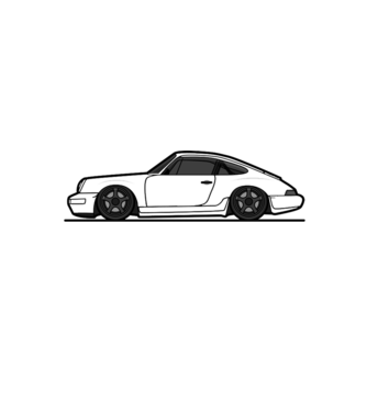 Porsche 964 minta fehér/piros pólón
