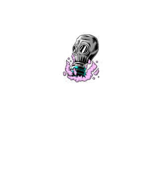 gasmask minta fekete pólón