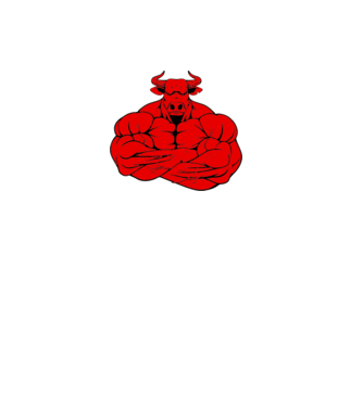 gym bull minta fekete pólón