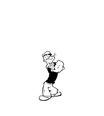 Popeye, a tengerész minta királykék pólón