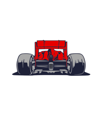 f1 car back minta fehér pólón