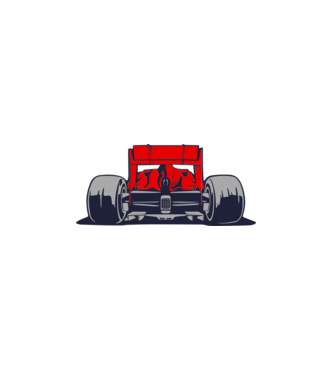 f1 car back minta fehér pólón