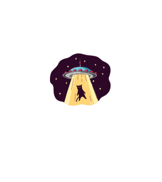az UFO lopja a macskád minta királykék pólón