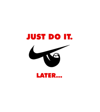 just do it later minta fehér pólón