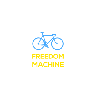 freedom machine - bicikli minta fekete pólón