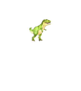 T-Rex (vízfesték) minta fehér pólón