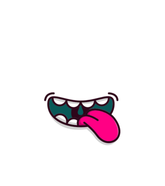 Cartoon Mouth minta királykék pólón
