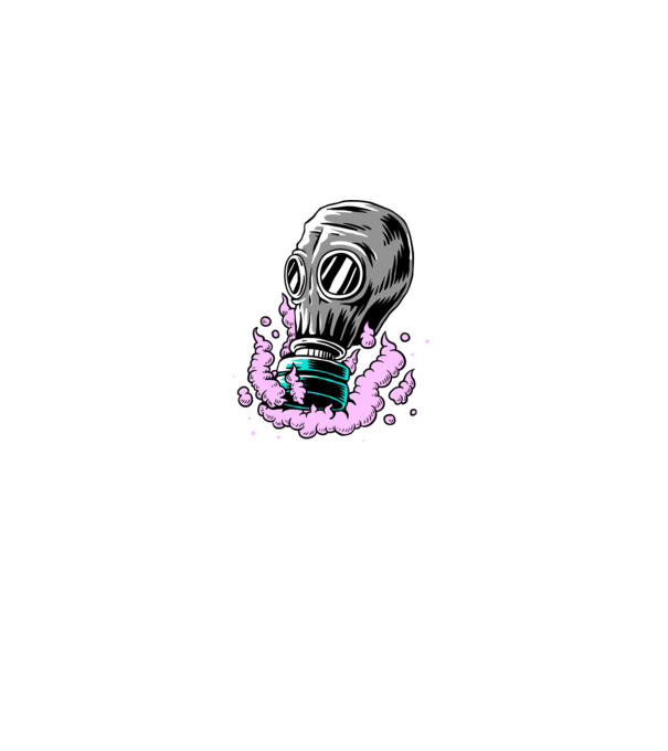gasmask minta fekete pólón