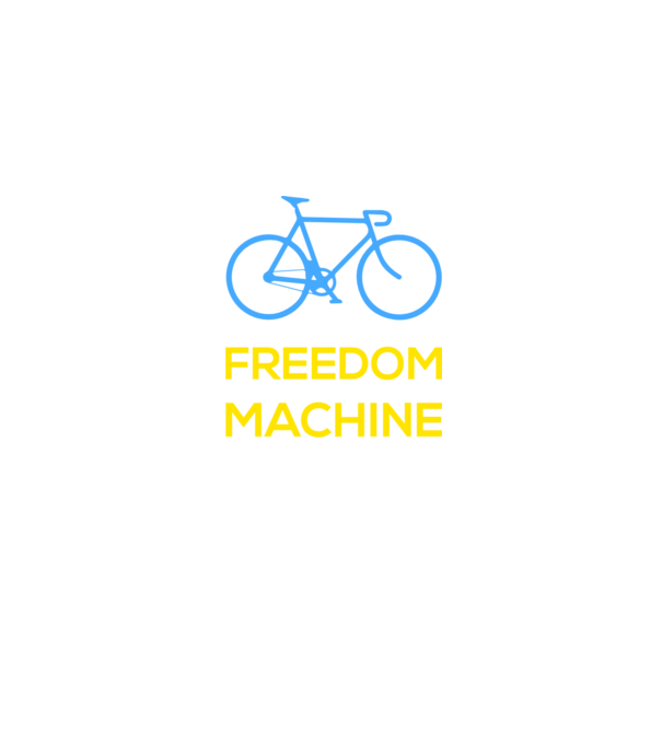 freedom machine - bicikli minta farmerkék pólón