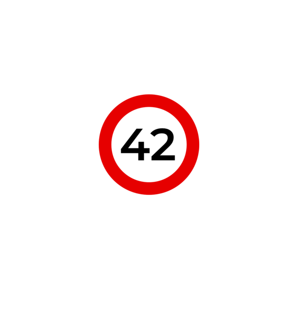 42 - korhatár - szülinap minta fehér pólón