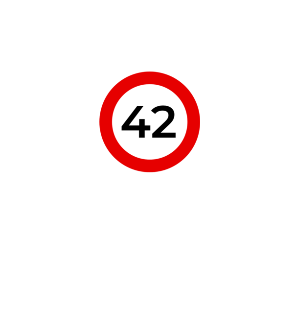 42 - korhatár - szülinap minta fehér pólón