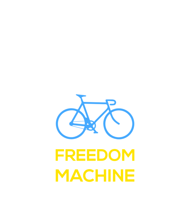 freedom machine - bicikli minta fekete pólón