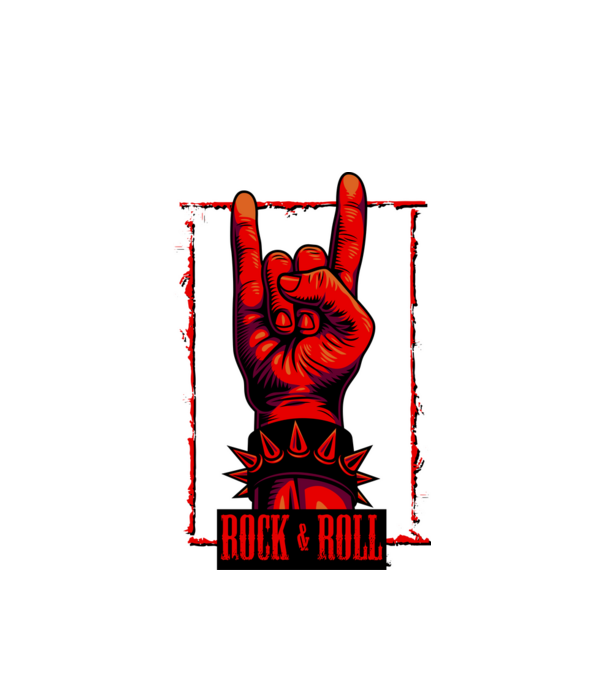 ROCK & ROLL - Metálvilla minta fehér pólón