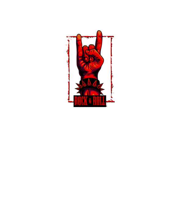 ROCK & ROLL - Metálvilla minta fehér pólón