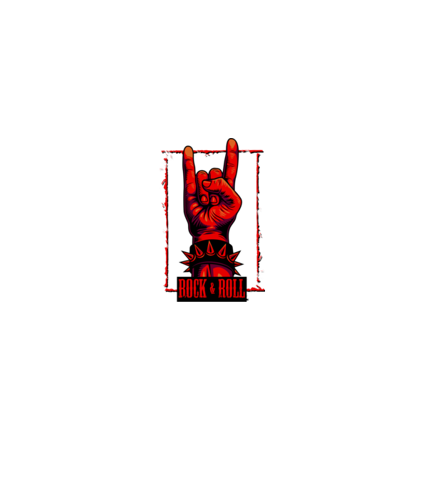 ROCK & ROLL - Metálvilla minta fehér pólón