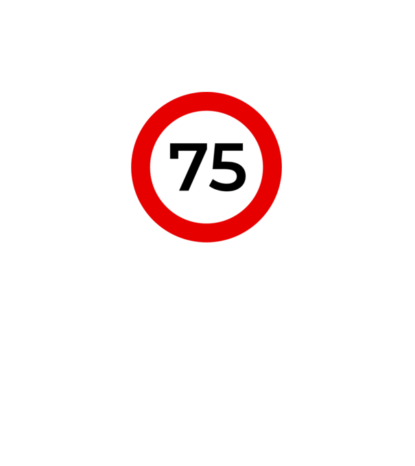 75 - korhatár - szülinap minta fehér pólón
