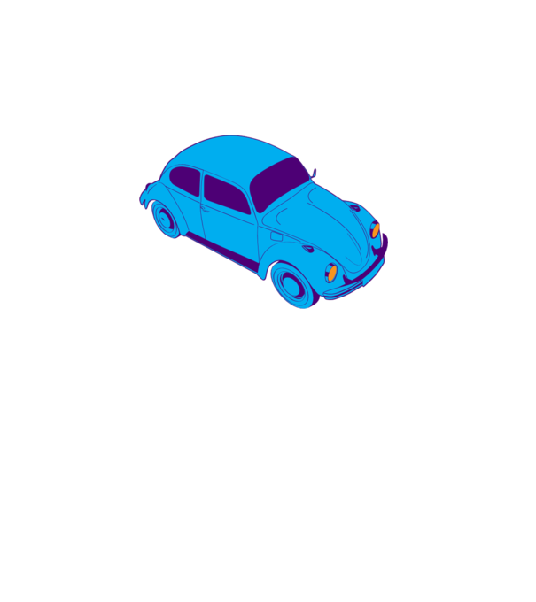 Volkswagen Beetle minta rózsaszín pólón