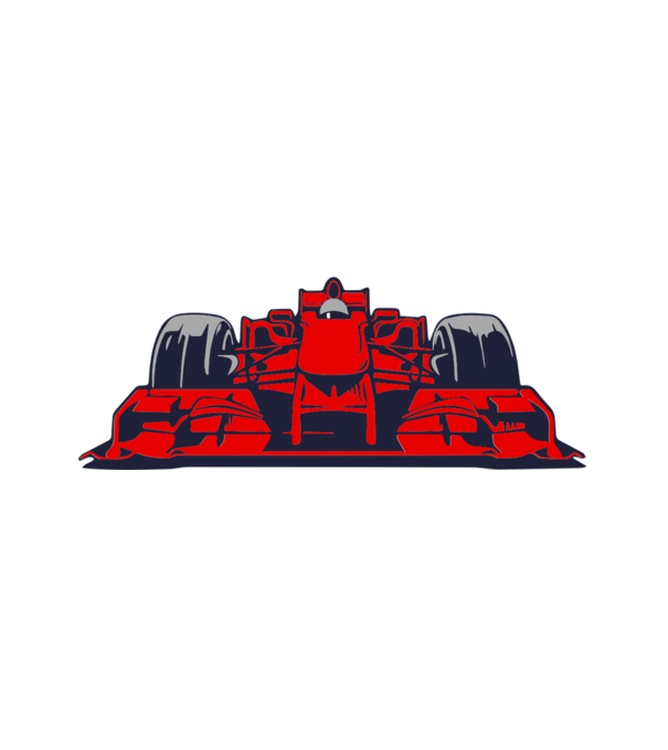 f1 car front minta fehér pólón