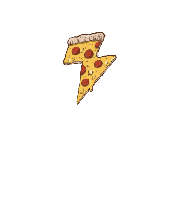 villám pizza minta szürke pólón