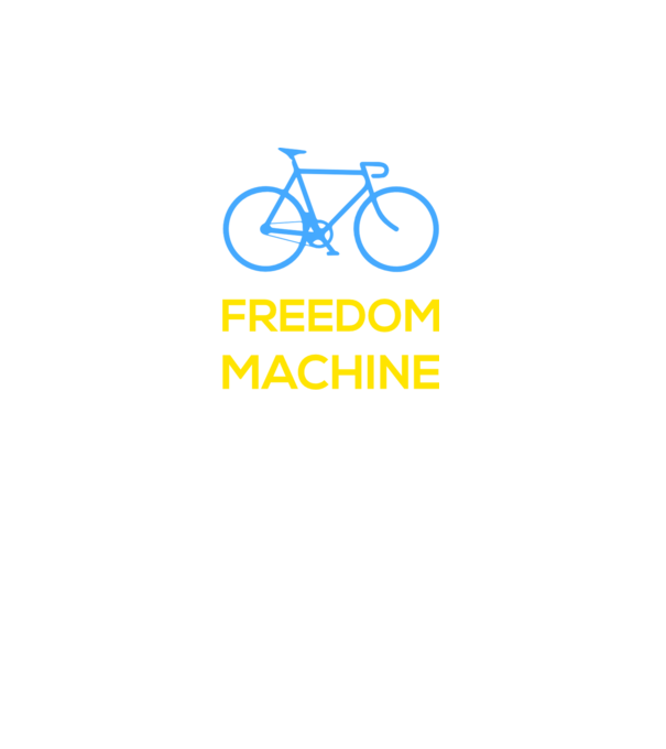 freedom machine - bicikli minta fekete pólón