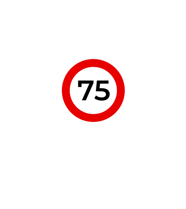 75 - korhatár - szülinap minta fehér pólón