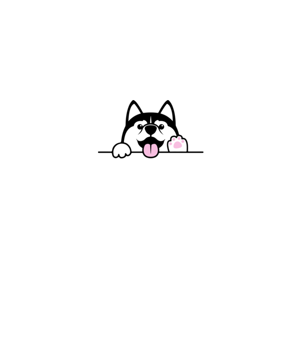 husky kutya minta szürke pólón
