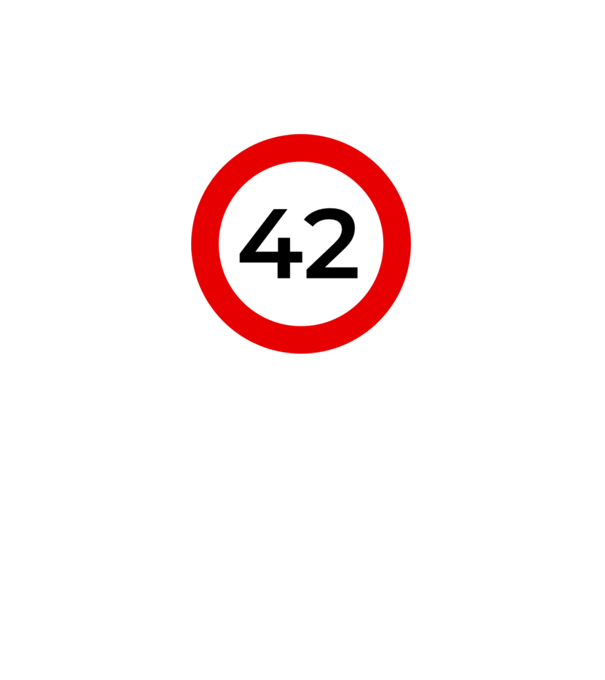 42 - korhatár - szülinap minta fehér pólón