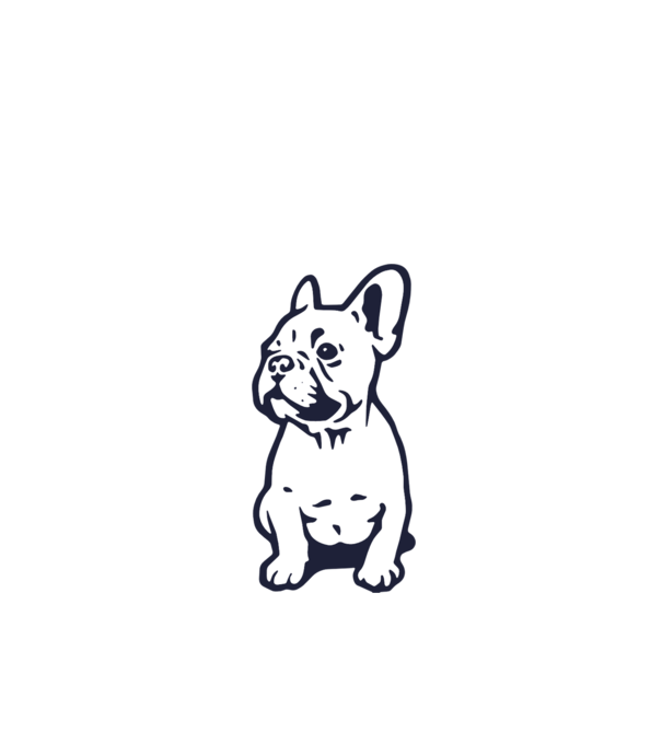 Francia bulldog minta fekete pólón