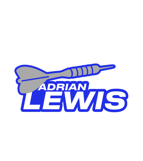 Adrian Lewis - profi darts játékos minta fehér pólón