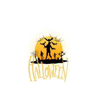 Happy Halloween  minta fehér pólón