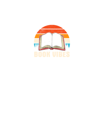 Book Vibes minta sötétkék pólón