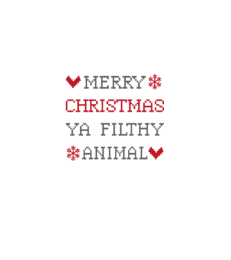 Merry Xmas Ya Filthy minta fekete pólón