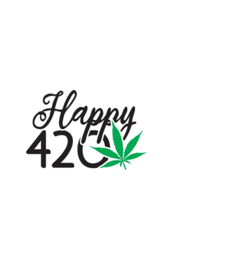 Happy 420 minta világoskék pólón
