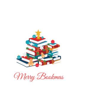 Merry bookmas minta sötétkék pólón