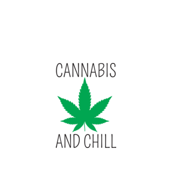 Cannabis and chill minta fehér pólón