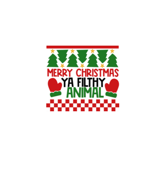 Merry Christmas Ya Filthy Animal minta fehér pólón