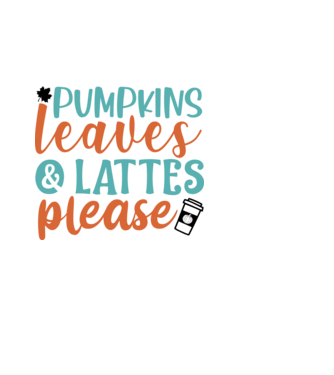 Pumpkins leaves and lattes please minta fekete pólón